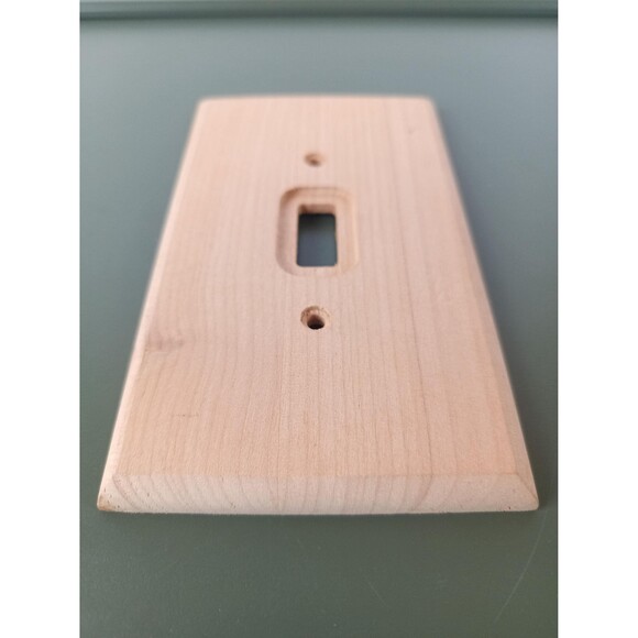 Raw Wood Single Light Switch Cover Plate Metal Reinforcement Old New Stock - Picture 5 of 10